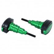 CRASHPADS/TOP BLOCK FOR KAWASAKI Z 900 / Z 650 - ALU CNC ANODIZED GREEN WITH LOGO (PAIR) -AVOC 3700948235621