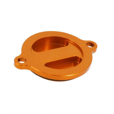 OIL FILTER COVER FOR KTM 125 DUKE ALU CNC - ORANGE -AVOC-