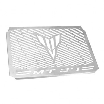GRILLE DE RADIATEUR MOTO POUR YAMAHA 700 MT-07 2014>2018 INOX GRIS AVEC MOTIF -AVOC- 3700948234266