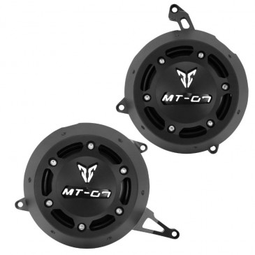 ENGINE COVERS PROTECTION SET - FOR YAMAHA 700 MT-07 ALU CNC - BLACK (PAIR) -AVOC- 3700948234365