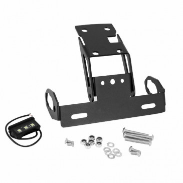 LICENSE PLATE HOLDER (Short) FOR KAWASAKI Z650 ALUMINIUM BLACK WITH LEDS LIGHT -AVOC- 3700948235898