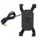 SMARTPHONE HOLDER - AVOC M3 WITH USB PORT - 5V 2A WITH 2 BRACKETS: for bar and for mirror. 3700948231739