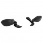 MIRRORS SET - BAR END SIDE MIRROR+LEVERS GUARD FOR KTM 125 DUKE BLACK(PAIR) -AVOC-