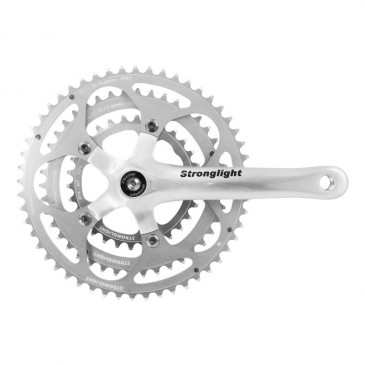 PEDALIER ROUTE STRONGLIGHT 9/10V. IMPACT ARGENT 170mm 52-42-30 COMPATIBLE 8/9V. (AXE CARRE 115mm) 3700223713134