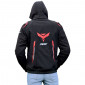 JACKET - ADX RSX BLACK/RED - XS - WITH REMOVABLE HOOD- BLACK/RED - WITH REMOVABLE HOOD-WITH PROTECTIONS EXCEPT BACK PROTECTOR- (APPROVED NF EN 17092-4 : 2020)