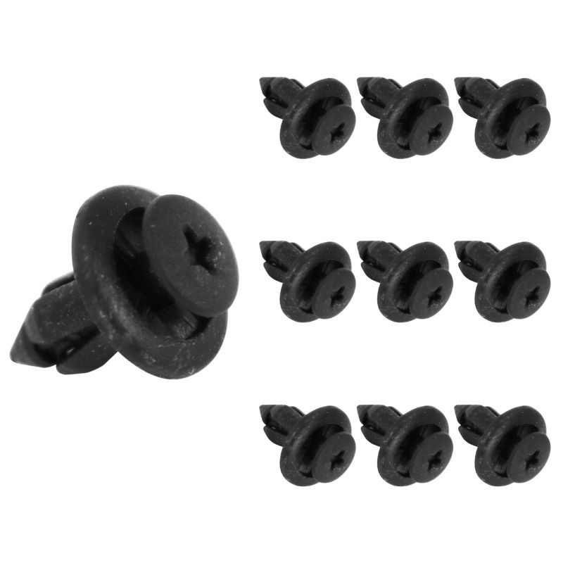 RIVET/CLIPS/AGRAFE DE CARROSSERIE/CARENAGE PLASTIQUE NOIR DIAM 6 mm A VISSER  (VENDU PAR 10) -SELECTION P2R- - P2R