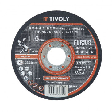 DISQUE DE TRONCONNAGE TIVOLY FURIUS METAL DIAM 115 mm (VENDU A L'UNITE)