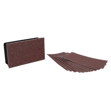 SOFT SANDING BLOCK + 12 CORUNDUM SHEETS - TIVOLY 70 x 125 mm 3128825150155
