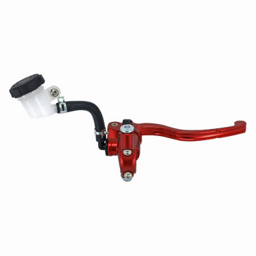 BRAKE MASTER CYLINDER (FRONT) RADIAL FOR DERBI/RIEJU/BETA 50CC ALUMINIUM CNC - ANODIZED RED (With tank) -P2R- 3700948239513