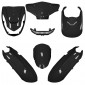 FAIRINGS/BODY PARTS FOR PEUGEOT 50 KISBEE- ALL MODELS 2 Stroke/4 Stroke 2010>2018 GLOSS BLACK (6 PARTS KIT) -P2R- 3700948239568