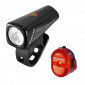LIGHT SET ON BATTERY RECHARGABLE ON USB - SIGMA BUSTER 150 LUMEN /NUGGET II FLASH (FRONT BATTERY LIFE: 14H/ Rear : 8H) BLACK - APPROVED - AUTOMATICALLY ACCORDING TO THE LIGHT CONDITIONS 4016224191703