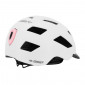 CASQUE VELO ADULTE GIST URBAIN SMART BLANC IN-MOLD AVEC ECLAIRAGE ARRIERE TAILLE 56-62 REGLAGE MOLETTE - LUMIERE VISIBLE A 200m