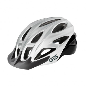 MTB ADULT HELMET - GES REVO SILVER- IN-MOLD - EURO 54-58 VISOR , FIT-SYSTEM (IN BOX)