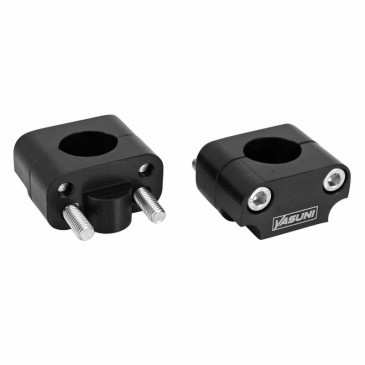 HANDLEBAR RISER - YASUNI PRO RACE ALUMINIUM CNC - ADAPTER Ø 28,6 mm BLACK (CENTERS 34,8 mm > 32,2 mm) (PAIR) 8401001018018