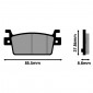 BRAKE PADS -POLINI FOR KYMCO 550 AK 2017> Rear (L 85.5mm - H 37.86mm - thk8.8mm) (174.0184) (ORIGINAL) 8054705115127