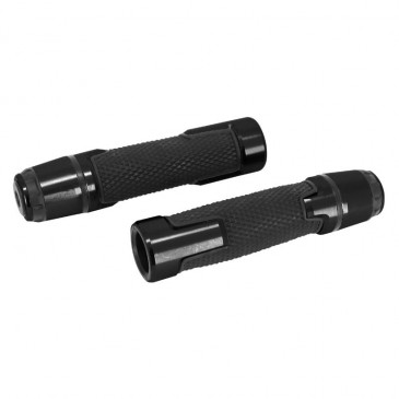 GRIP "NO SLIP" FOR MOTORBIKE - WITH BAR ENDS FOR YAMAHA 700 MT-07 ANODIZED BLACK (PAIR) -AVOC- 3700948235263