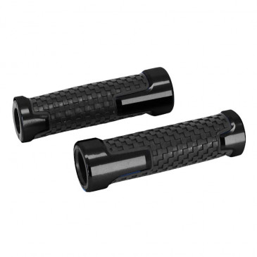 GRIP "NO SLIP" FOR MOTORBIKE -FOR KTM 125 DUKE ANODIZED BLACK (PAIR) -AVOC- 3700948236208
