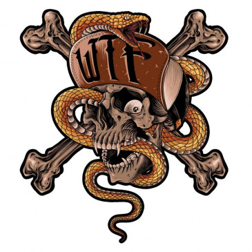 AUTOCOLLANT/STICKER LETHAL THREAT MINI WTF SNAKE SKULL (60x80mm)