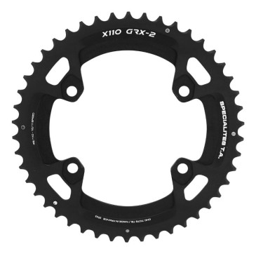 PLATEAU GRAVEL 4BRA D.110 POUR SHIMANO GRX DOUBLE TA X110 EXTERIEUR 46DTS COMPATIBLE RX600-RX810 NOIR 10/11V. 3662458018296