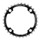 CHAINRING FOR MTB 4 ARMS - Ø104 TA CHINOOK TRIPLE 32 Teeth- Middle BLACK ALU 8/9 Speed. 3662458000277