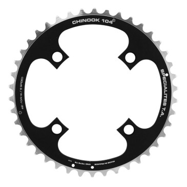 PLATEAU VTT 4BRA D.104 TA CHINOOK TRIPLE 42DTS EXTERIEUR NOIR ALU POUR SHIMANO / SRAM / RACE FACE / FSA 8/9V. 3662458000383