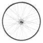 WHEEL FOR TREKKING BIKE- 700x35 FRONT - ER10 ALU BLACK - DOUBLE WALL- SILVER SHIMANO HUB- DYNAMO 6 VOLT-3W (FOR LIGHT SET) - COMPATIBLE V-BRAKE - SOLID SPINDLE. 3660429072698
