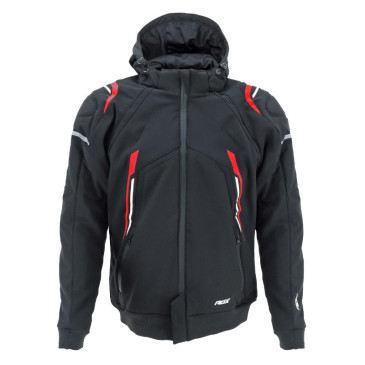 VESTE/BLOUSON ADX RSX NOIR/ROUGE XS AVEC CAPUCHE AMOVIBLE (AVEC PROTECTIONS/SANS PLAQUE DORSALE) (HOMOLOGUE NF EN 17092-4 : 2020)