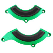 ENGINE COVERS PROTECTION SET (PARTIALLY "Half-moon") - FOR KAWASAKI 900 Z900 ALU CNC - GREEN (PAIR) -AVOC- 3700948235737