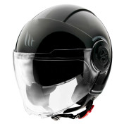 HELMET- OPEN FACE MT VIALE SV -DUAL SCREEN- SOLID GLOSS BLACK XL