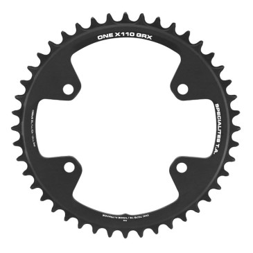PLATEAU GRAVEL 4BRA D.110 POUR SHIMANO GRX MONO TA X110 ONE 44DTS COMPATIBLE RX600-RX810 NOIR 10/11V. 3662458017985
