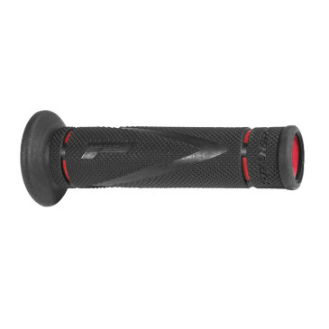 GRIP- PROGRIP ON ROAD 838 DUAL DENSITY RED/BLACK 122mm OPEN END (PAIR) (ROAD BIKE) 0801766086204