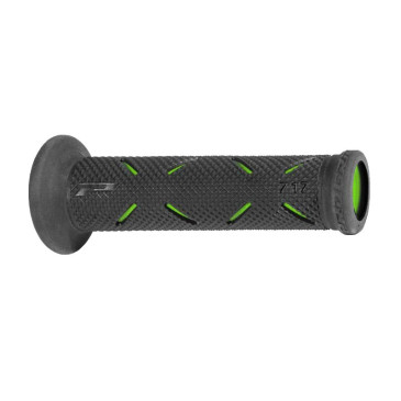 REVETEMENT POIGNEE PROGRIP MOTO ON ROAD 717 DOUBLE DENSITE NOIR/VERT OPEN END 122mm (PAIRE) 0801766084613