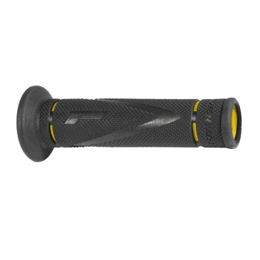 REVETEMENT POIGNEE PROGRIP MOTO ON ROAD 838 DOUBLE DENSITE NOIR/JAUNE OPEN END 122mm (PAIRE)