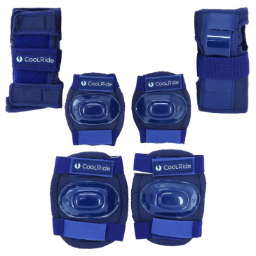 KNEES+ELBOWS+WRIST PROTECTIVE PADS - NOIR (6 PARTS KIT) FOR CYCLING - ROLLER - SKATE 3700256070150