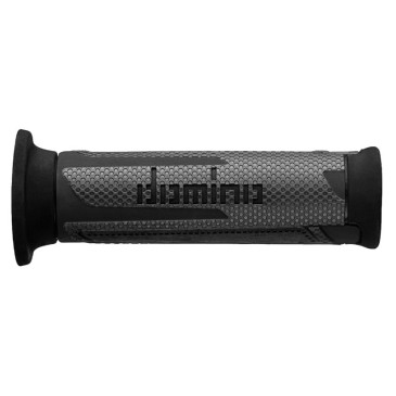 REVETEMENT POIGNEE DOMINO MOTO ON ROAD A350 GRIS ANTHRACITE/NOIR OPEN END 120mm (PAIRE) 8033900000957
