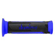 GRIP - DOMINO ORIGINAL- ON ROAD/MAXISCOOTER A350 GRIS ANTHRACITE/BLUE 120 mm OPEN END (PAIR).