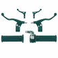 GAS HANDLE+LEVERS - KIT FOR MOPED- TARGA MINI METALIC / DARK GREEN -SELECTION P2R- 3701213427888