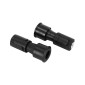 EMBOUT DE CINTRE A PILES NEWTON NOIR AVEC ECLAIRAGE INTEGRE (PAIRE) (OFFRE SPECIALE) 3700948236611