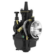 CARBURATEUR TYPE PWK 28 BLACK A BOISSEAU PLAT AVEC POWERJET ET STARTER A TIRETTE (QUALITE PREMIUM) -P2R- 3700948239490