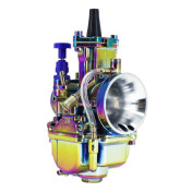 CARBURATEUR TYPE PWK 26 TITANIUM A BOISSEAU PLAT AVEC POWERJET ET STARTER A TIRETTE (QUALITE PREMIUM) -P2R- 3700948241837