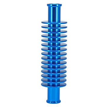 RADIATEUR/REFROIDISSEUR DE DURITE D'EAU ALU CNC BLEU FORME ROND (133 x 35 mm, FIXATION DURITE 17 mm) -REPLAY- 3700948242575