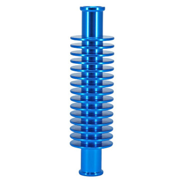 RADIATEUR/REFROIDISSEUR DE DURITE D'EAU ALU CNC BLEU FORME ROND (133 x 35 mm, FIXATION DURITE 17 mm) -REPLAY-