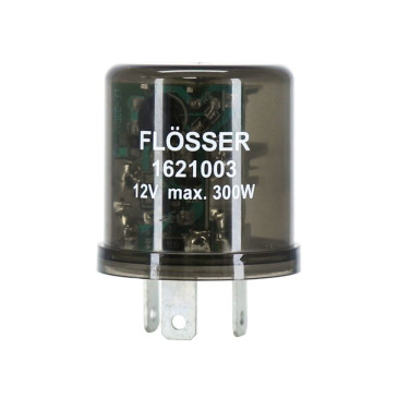 FLASHER UNIT - UNIVERSAL 12V/300W MAX - 3 Terminals - for led/bulb flashers - FLOSSER ORIGINA