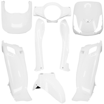 FAIRINGS/BODY PARTS FOR SYM 50 FIDDLE 2 Stroke/4 Stroke 2011>2021, SYM 125 FIDDLE 2 2010>2014 WHITE ( 8 PARTS KIT) -P2R- 3700948241141