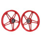 WHEEL SET 17" (BERNARDI TYPE) FOR PEUGEOT 103 MVL, VOGUE- RED (PAIR) -SELECTION P2R- 3701213435234