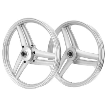 JANTE/ROUE CYCLO 17" TYPE GRIMECA POUR PEUGEOT 103 SP, MVL ARGENT (VENDU PAR PAIRE) -SELECTION P2R- 