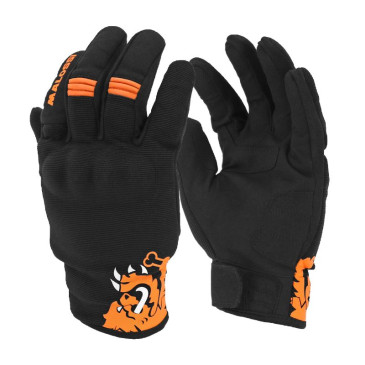 GLOVES " Summer" MALOSSI BLACK/ORANGE Euro 7 (XS) (APPROVED)