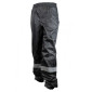 RAIN PANTS - WATERPROOF- BLACK WITH REFLECTIVE STRIPE - M (EEC APPROVED) - size 1.68 > 1.78m 3700256045608