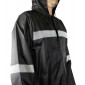 PONCHO / CAPE ANTI PLUIE ADULTE P2R XL/XXL NOIR WATERPROOF AVEC CAPUCHE - TAILLE 1.78 à 1.88m 3700256045646