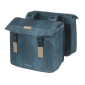 DOUBLE BAG FOR BICYCLE -REAR- BASIL ELEGANCE 40lt BLUE ESTATE- VELCRO TAPES ON REAR CARRIER (49x36x8 cm)